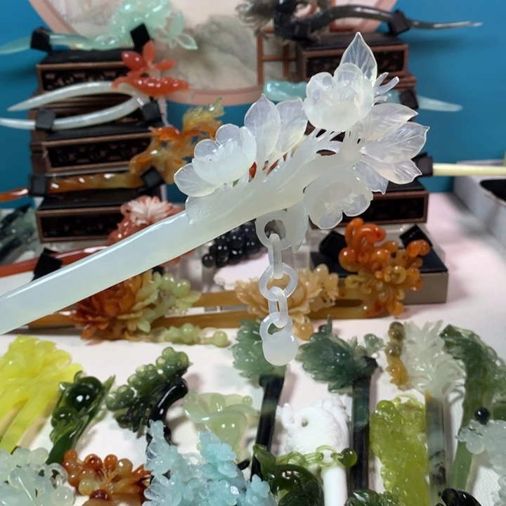 蛇纹石玉发簪未镶嵌