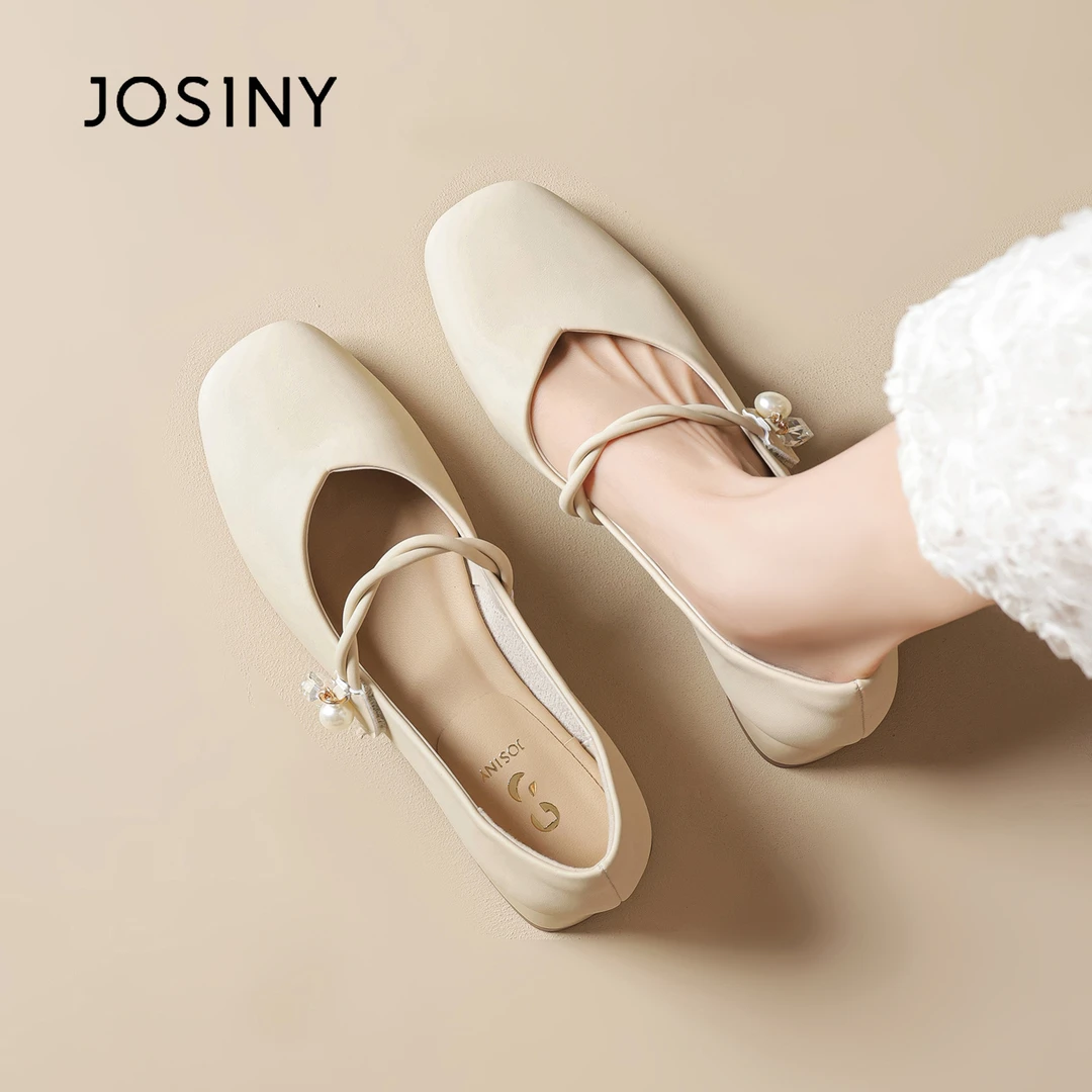 卓诗尼2025秋新款玛丽珍女鞋浅口单鞋女配裙子中跟绝美软底旗袍鞋