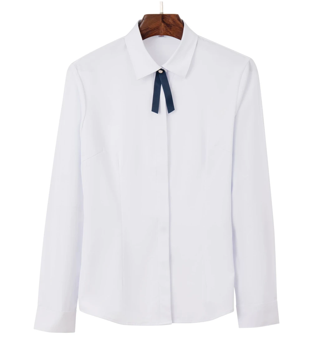 女士竹纤维抗皱弹性商务休闲长袖衬衣面试上班通勤正装抗皱衬衫