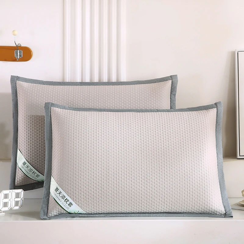 2025新款3D千鸟格乙纶冷感豆豆夏凉枕套