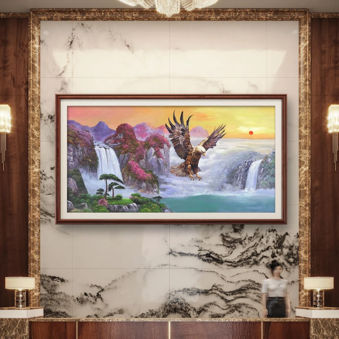 【大展宏图】朱清忠原创油画肌理复刻版画办公室会议室装饰挂画