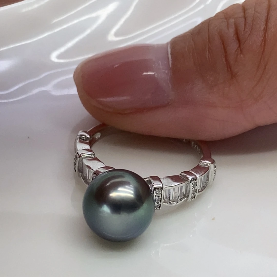 海水珍珠戒指银S925镶嵌