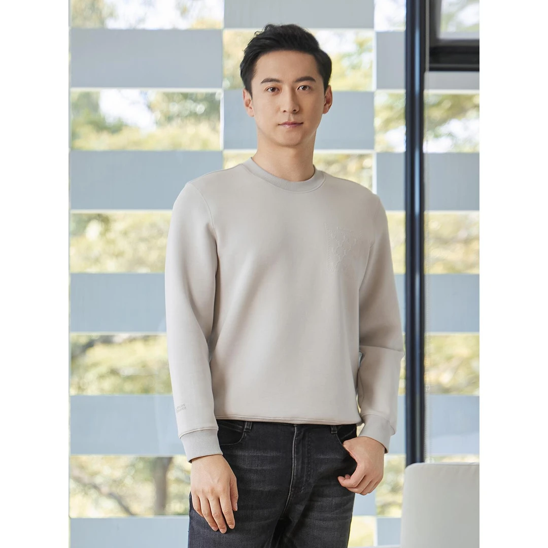 Lilanz/利郎T恤 (24QTX203)长袖舒适休闲亲肤保暖圆领温暖御寒