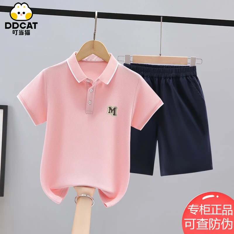 叮当猫男童夏装套装儿童服装男孩中大童短袖T恤潮酷痞帅童装休闲