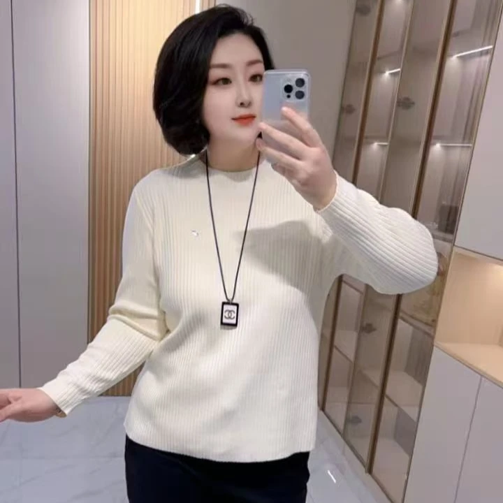 【聪姐推荐】26023新款时尚百搭半领显瘦针织衫（衣长65，胸围120）