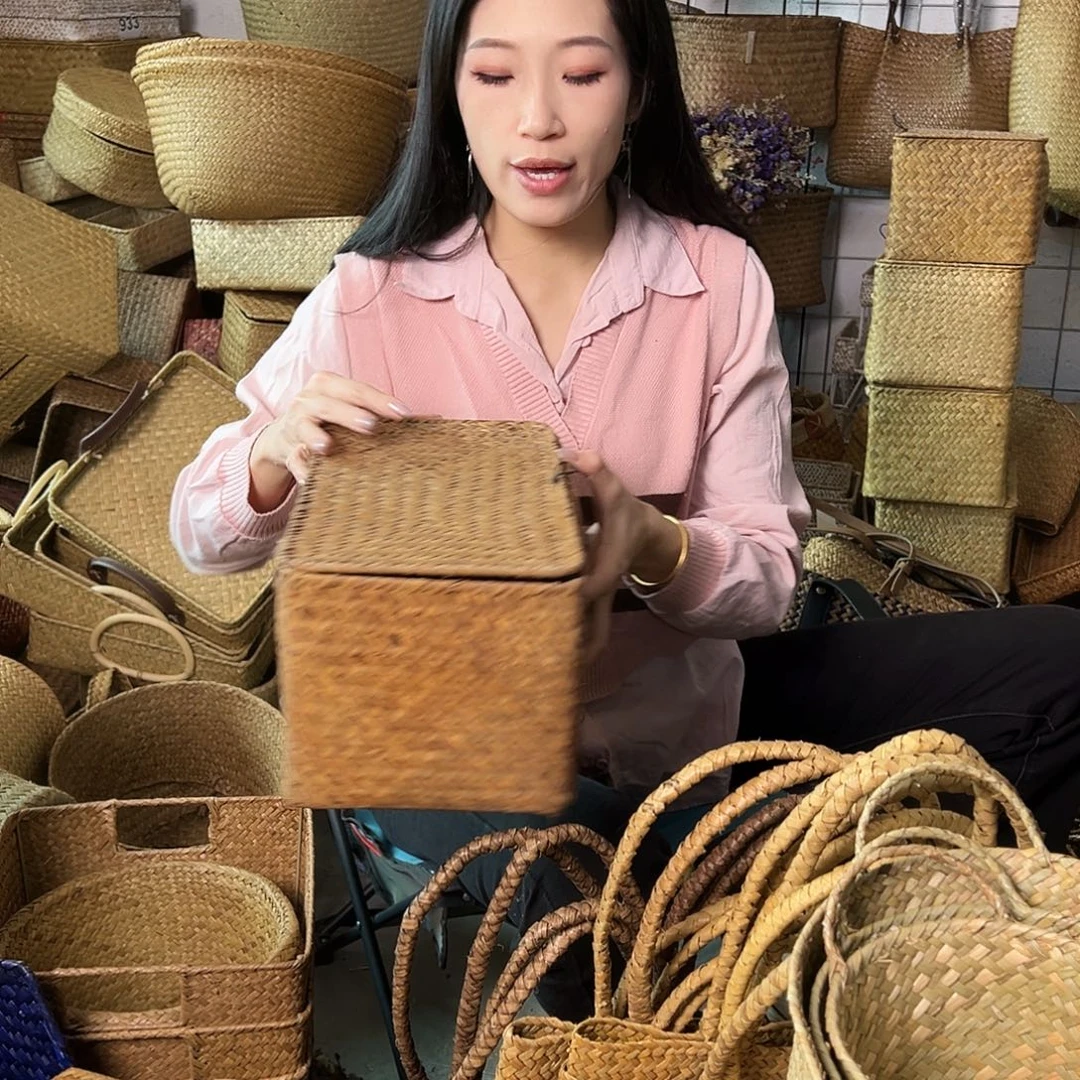 编织带草编包/草编收纳盒微瑕疵