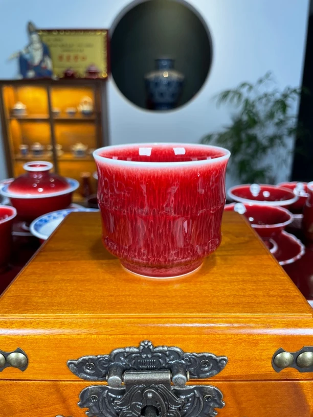 闻轩坊原矿郎红 竹节杯