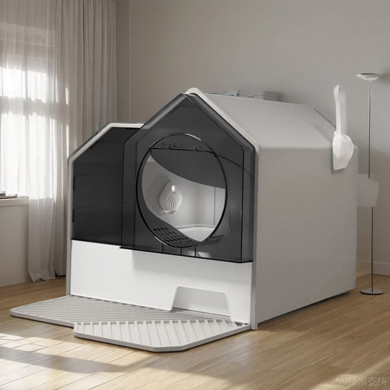 超大容积全封闭防漏抽屉式猫咪别墅猫砂盆防臭防溅猫厕所