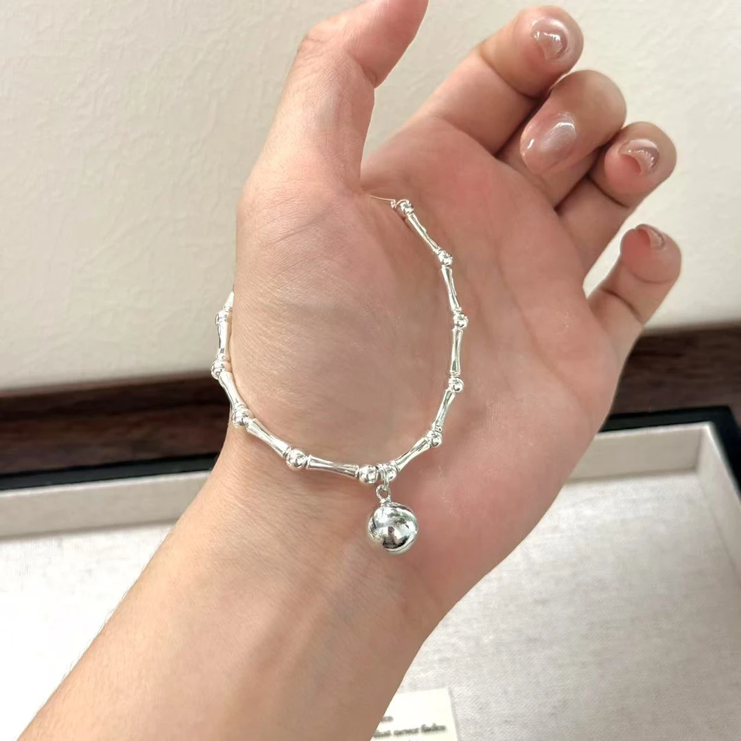 925银手链 竹节提溜纯银925手链百搭简约气质日韩甜美精致SL697-8