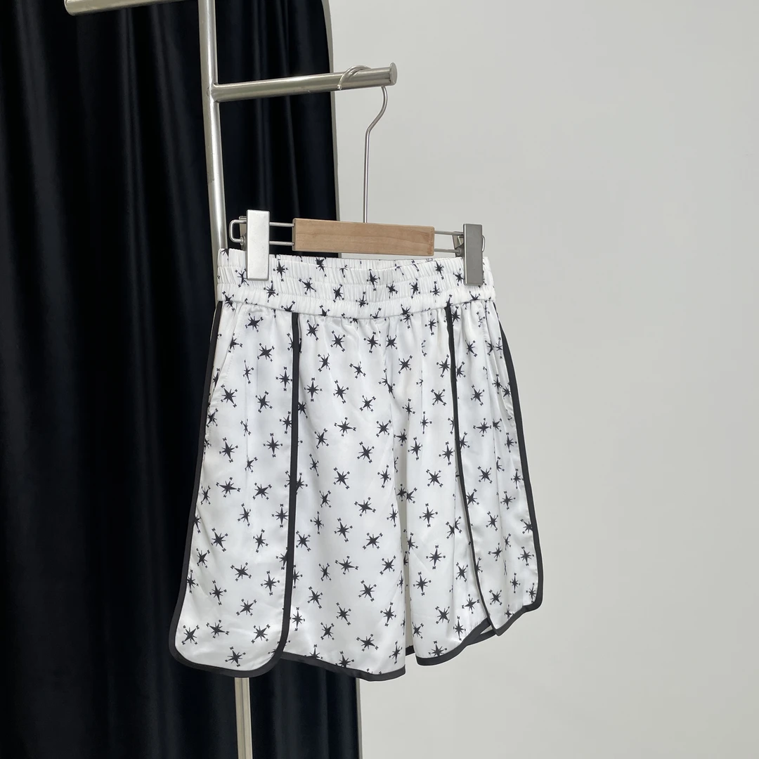 夏款短裤白底印花 6084 高奢亲子系