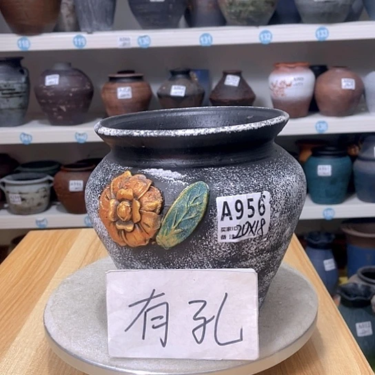 红陶手工制作工艺花盆