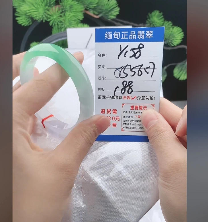 Y158缅甸翡翠处理手镯【一物一证】实物以直播间为准带证书发货