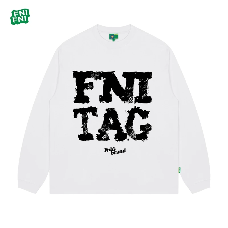 FNI国潮重磅纯棉（FNI TAG）男女同款t恤美式复古长袖24新款直喷