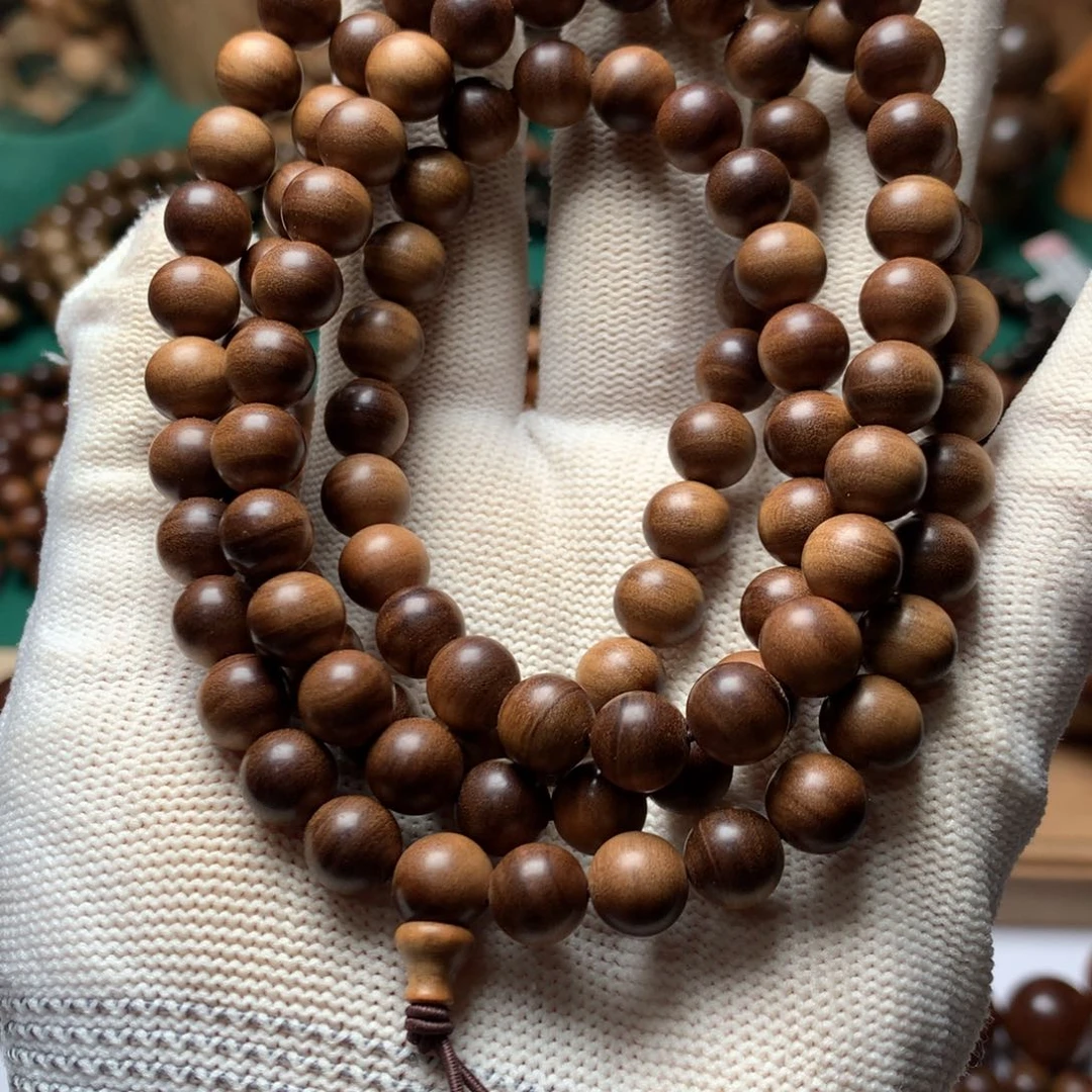 檀香木手串/手链老山檀香0.8多圈虎皮黑肉