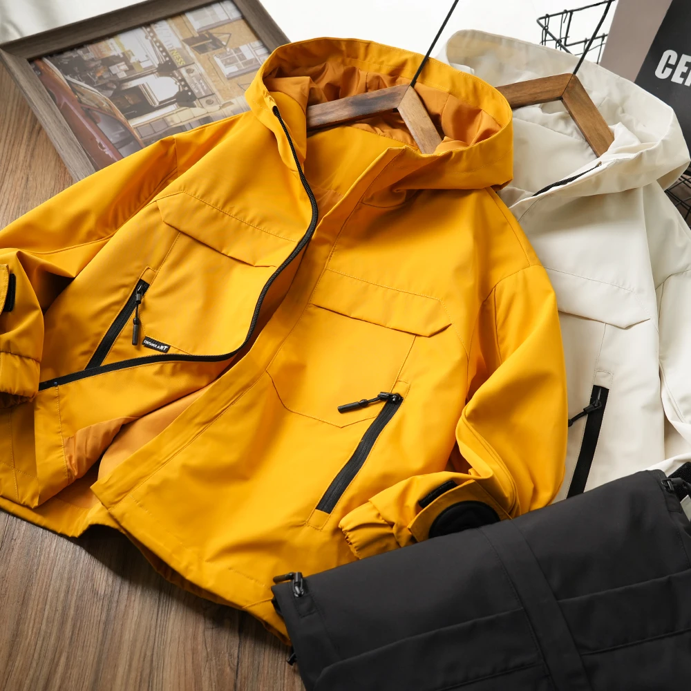 儿童春季新款休闲拉链口袋户外连帽冲锋衣外套中大童洋气6709