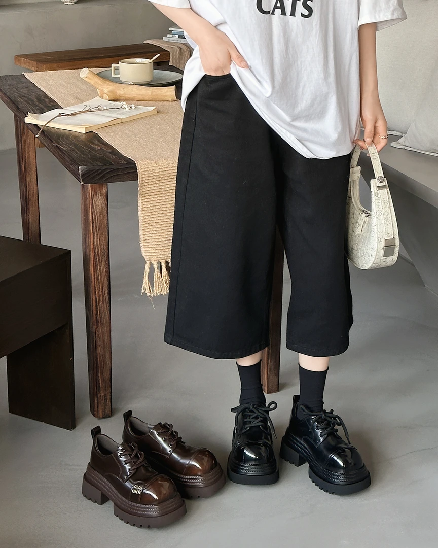 春季新款真皮女厚底英伦风乐福鞋韩版个性玛丽珍潮流(跟高6cm)898