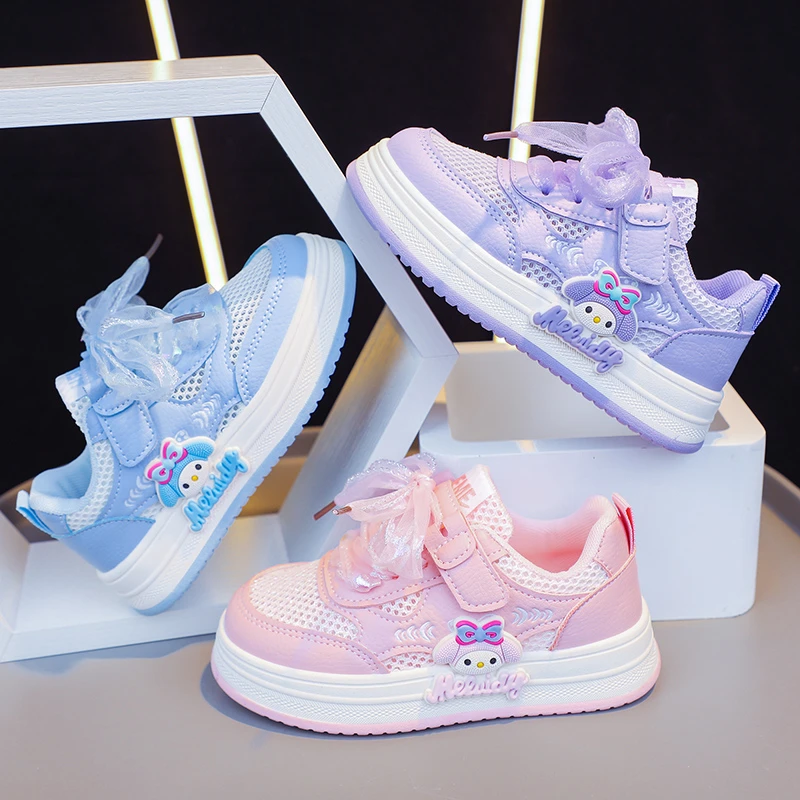 2025春夏季学生卡通洋气女童透气防滑软底休闲单鞋单网鞋运动鞋子