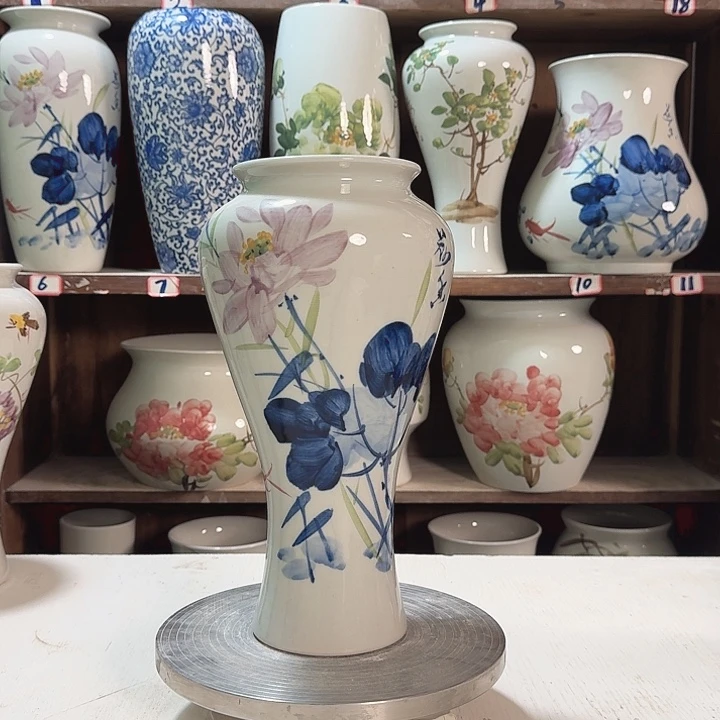 瓶梅瓶荷花新款新款陶瓷