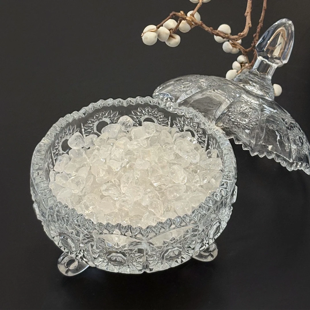 水晶消磁碗搭配天然水晶碎石水晶手链手串吊坠消磁净化套装