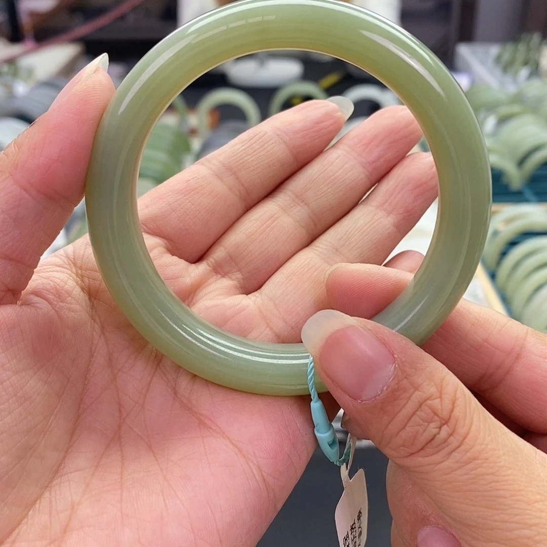 和田玉未镶嵌珠宝奇石和田玉手镯58.59