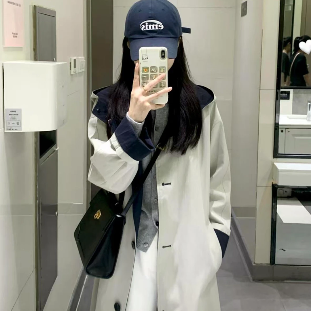 2025新款时尚风衣外套宽松韩版休闲百搭英伦风长款外穿风衣外套女