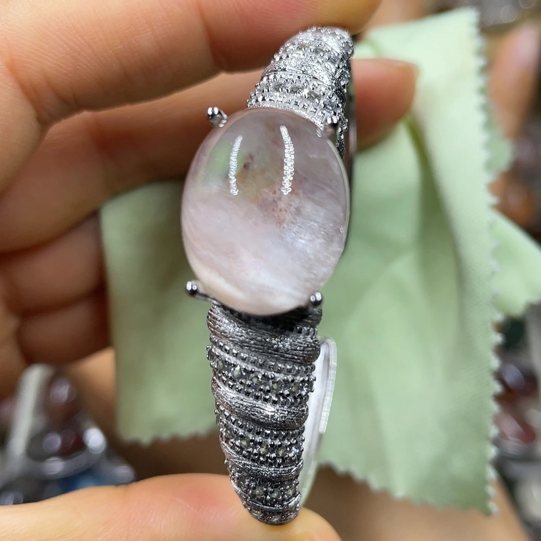 【闪购商品】水晶珠宝半成品银S925镶嵌手镯