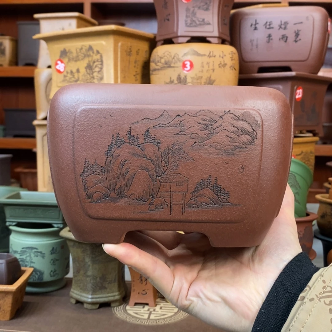 紫砂花盆盆景花盆小