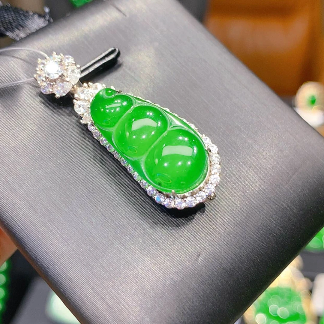 【闪购商品】翡翠颈饰银S925镶嵌4柒姐