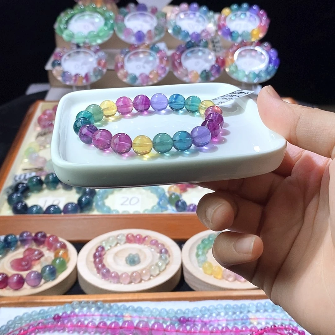 手链未镶嵌萤石浓艳彩虹色