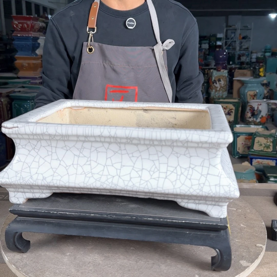 一风堂石湾花盆。高温裂微瑕