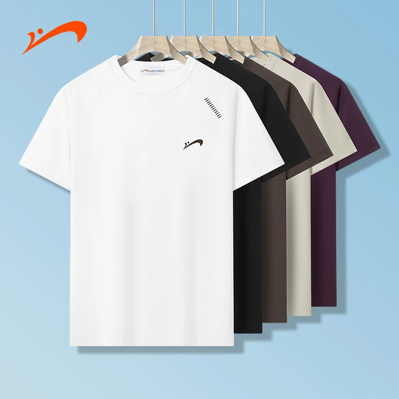 贵人鸟2025夏季重磅棉百搭情侣T恤透气圆领休闲运动短袖8328