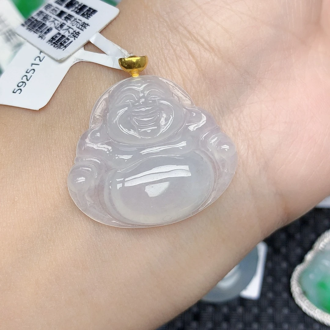 翡翠18K金镶嵌颈饰天然缅甸翡翠a货百元以上9元证书费自理