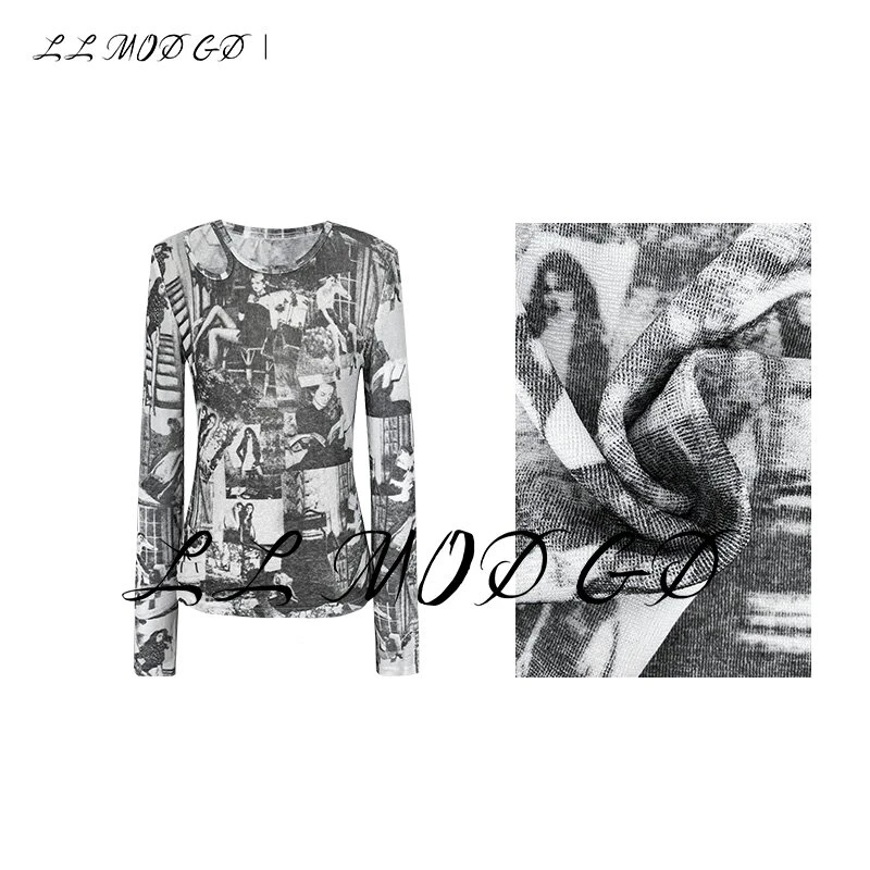 LL MOD GD |灰色打底衫长袖运动时尚休闲女士上衣百搭YL-250267