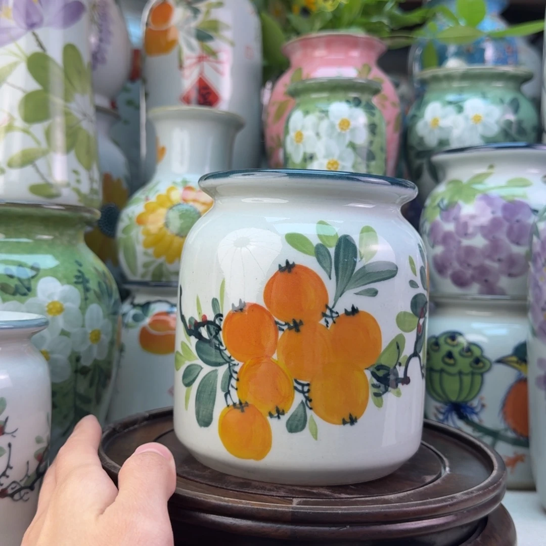 景德镇陶瓷手绘花瓶无孔