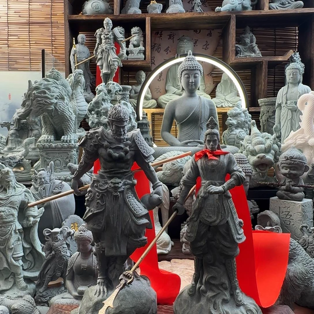 石材杨戬加悟空一套