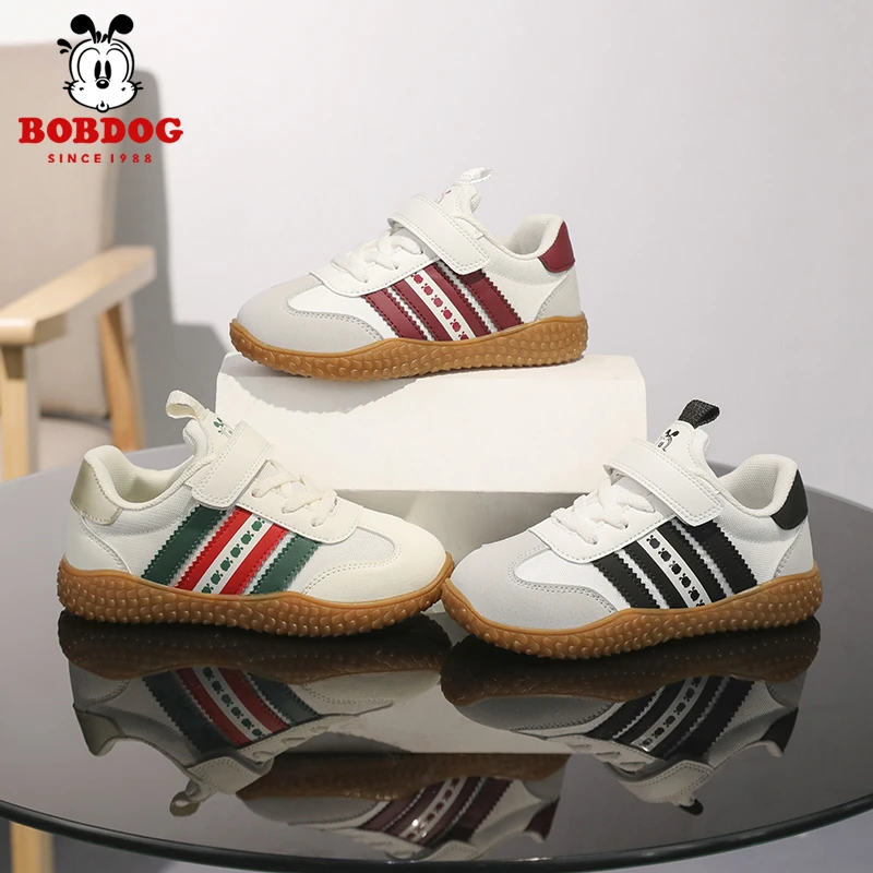 巴布豆2025年春季双网中大童男童休闲鞋透气防滑运动鞋超轻跑步鞋