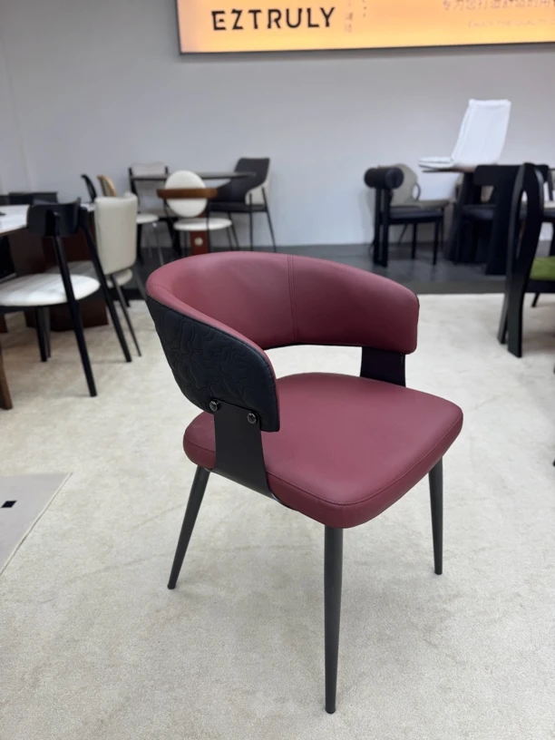 现代简约带扶手餐椅家用软包靠背椅休闲椅吃饭椅子梳妆椅茶桌椅