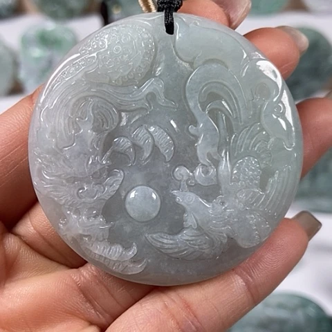 翡翠颈饰未镶嵌龙凤呈祥福利