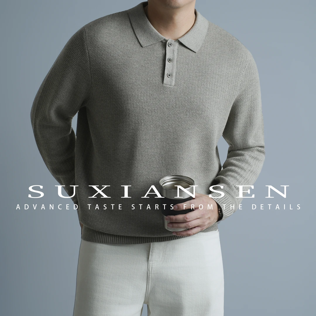 【大头叔叔】冬季波斯纶美丽奴羊毛混纺微落肩针织衫DDM9723