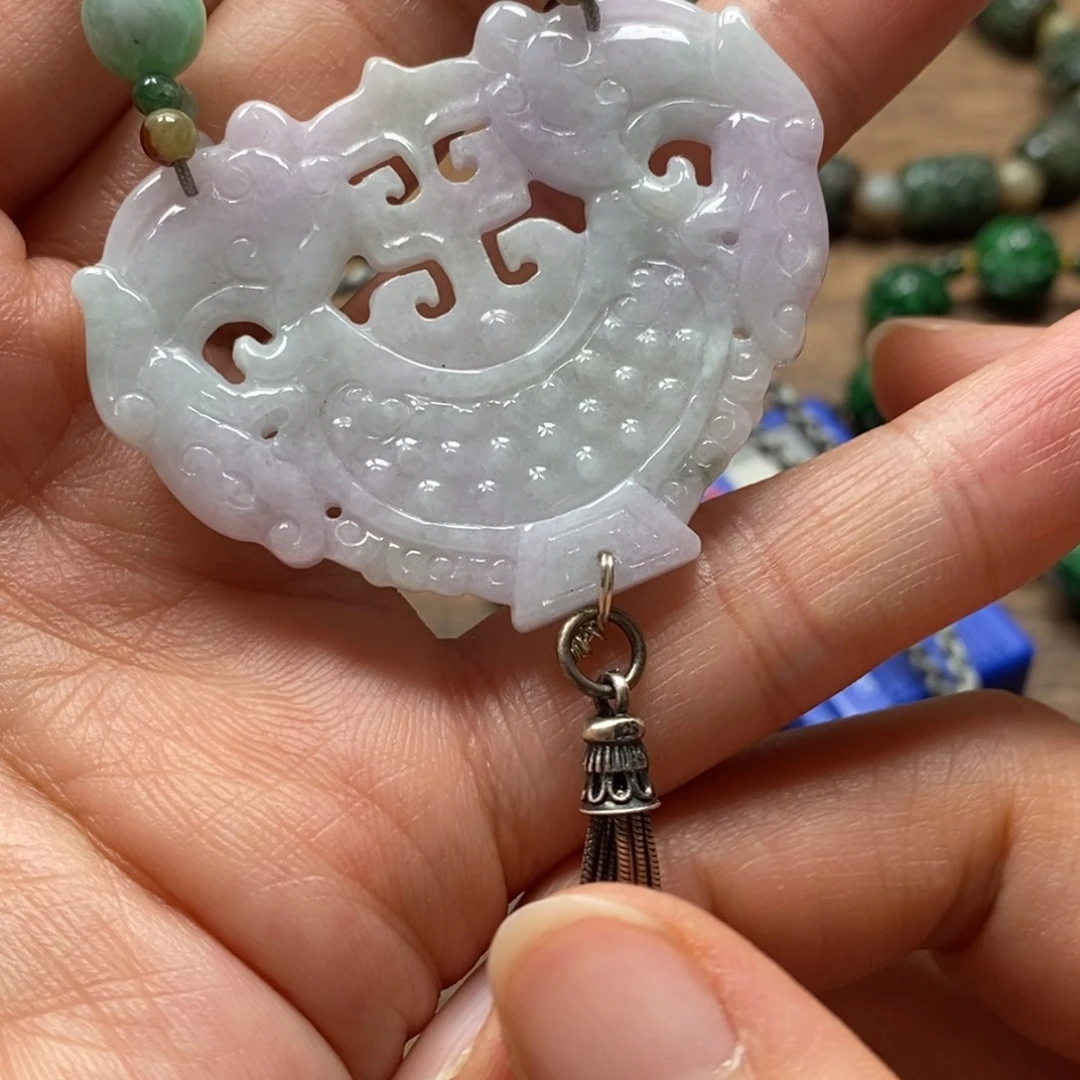 翡翠未镶嵌颈饰复古国风