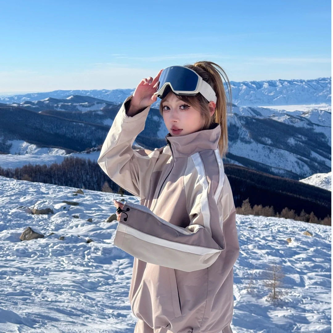 Ice Bunny学院风滑雪服拼色防风防水3L国潮滑雪装备