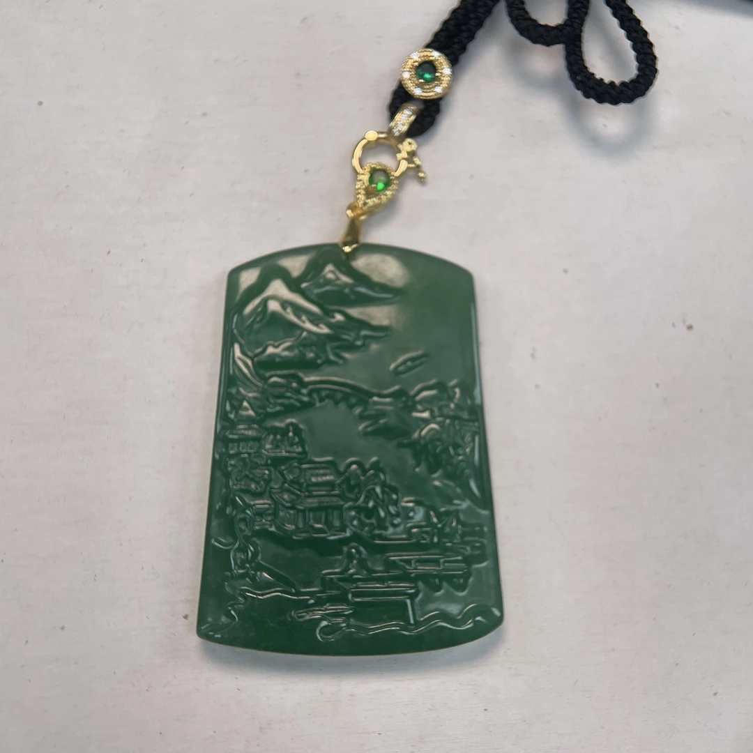 A901老蓝水山水牌吊坠时尚百搭男女款多样发货其一