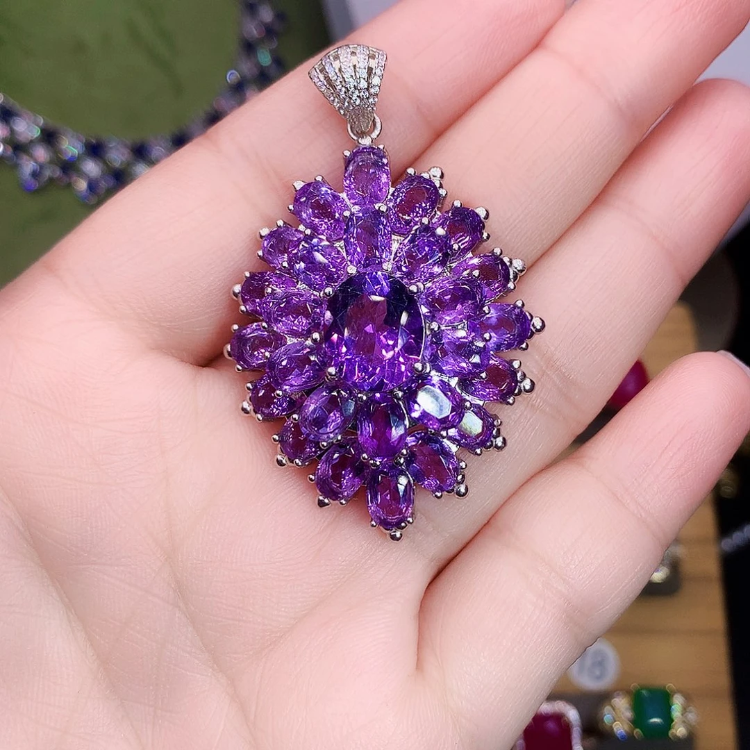 颈饰紫晶银S925镶嵌