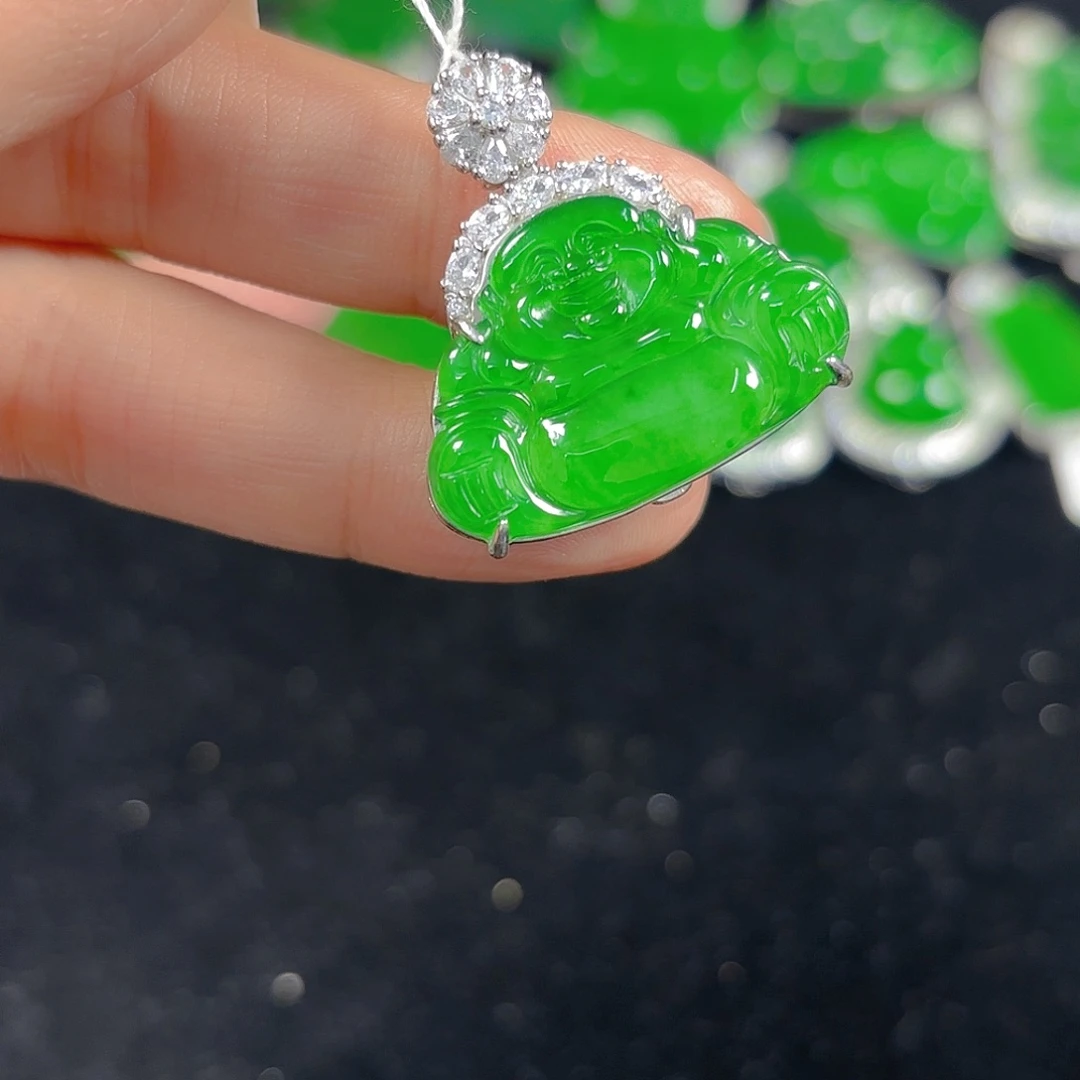 翡翠银S925镶嵌吊坠(不含链)