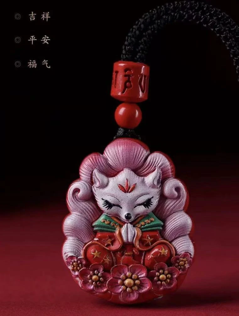 非金属树脂吊坠 赤阳缘九原创九姑娘九尾狐彩绘挂坠