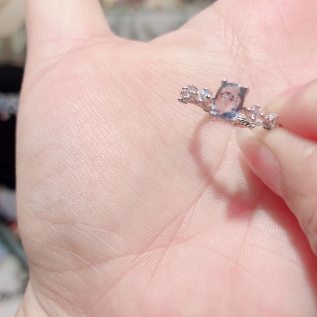 尖晶石戒指银S925镶嵌
