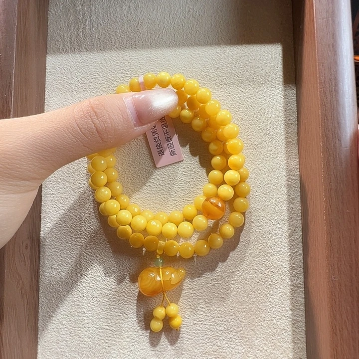 蜜蜡未镶嵌手串6.9mm蜜蜡手串