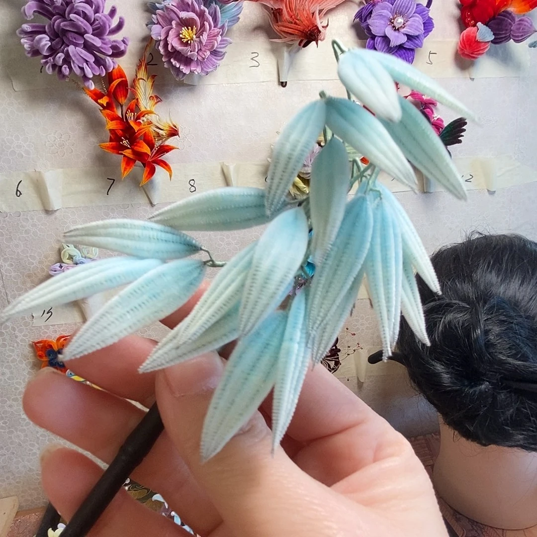 非遗绒花发簪发夹