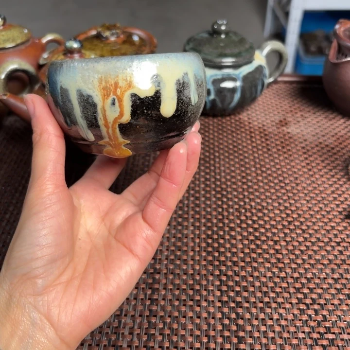 紫砂茶杯压手大杯160 C瑕