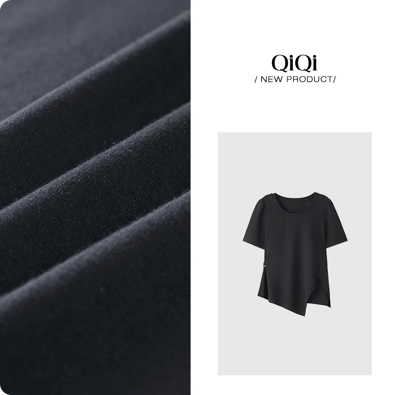 JIRNYORLL/微胖定制~日常夏季气质收腰显瘦清凉薄款上衣MQ040